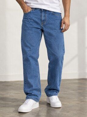 Mission Ridge Men's Jeans 38x30 Straight Leg Blue Denim Workwear Pants NWT